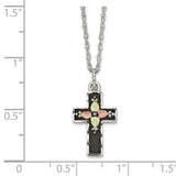 Sterling Silver & 12k Antiqued Cross Necklace-WBC-QBH216-18