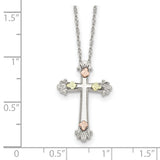 Sterling Silver & 12k Accents Cross Necklace-WBC-QBH256-18