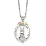 Sterling Silver & 12k Accents Cat Necklace-WBC-QBH265-18