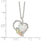 Sterling Silver w/12K Accents & White Opal Black Hills Gold Necklace-WBC-QBH290-18