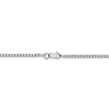 Sterling Silver 2mm 8 Sided Diamond-cut Box Chain-WBC-QBR040-36