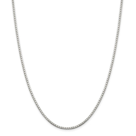 Sterling Silver 2mm 8 Sided Diamond-cut Box Chain-WBC-QBR040-28