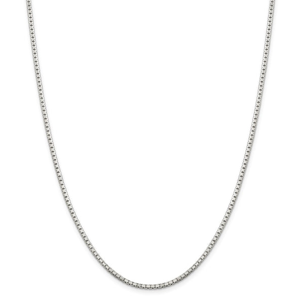 Sterling Silver 2mm 8 Sided Diamond-cut Box Chain-WBC-QBR040-30