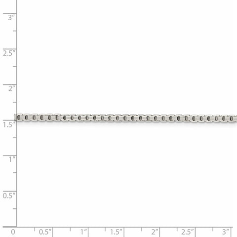 Sterling Silver 2.5mm 8 Sided Diamond-cut Box Chain-WBC-QBR050-36