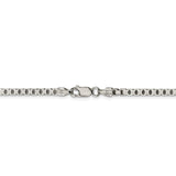 Sterling Silver 3.2mm 8 Sided Diamond-cut Box Chain-WBC-QBR057-26