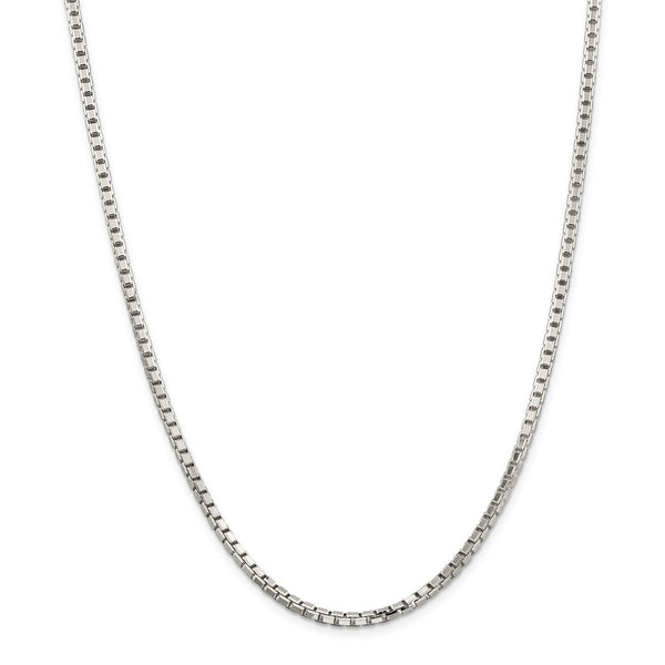 Sterling Silver 3.2mm 8 Sided Diamond-cut Box Chain-WBC-QBR057-28