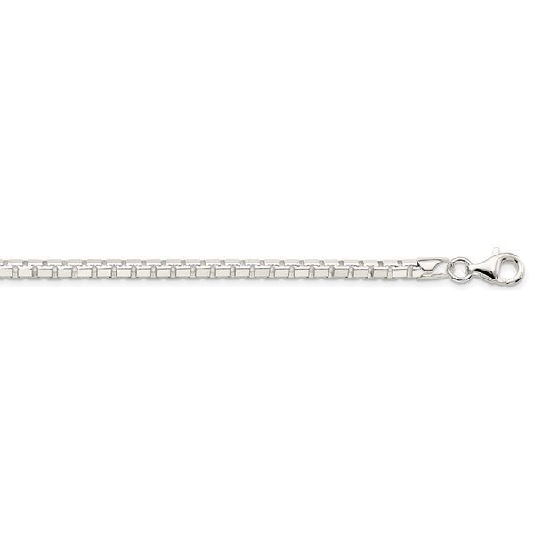 Sterling Silver 3.8mm 8 Sided Diamond-cut Box Chain-WBC-QBR065-18