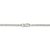 Sterling Silver 1.9mm Box Chain w/4in ext.-WBC-QBX037E-22