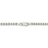 Sterling Silver 3mm Box Chain-WBC-QBX057-24