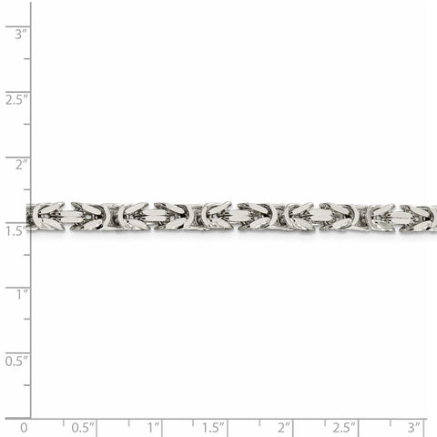 Sterling Silver 5mm Byzantine Chain-WBC-QBZ120-8