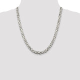 Sterling Silver 7.5mm Byzantine Chain-WBC-QBZ180-22