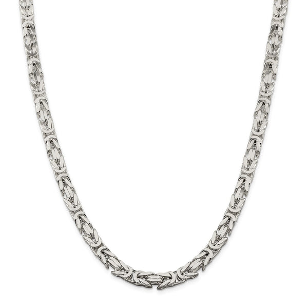 Sterling Silver 7.5mm Byzantine Chain-WBC-QBZ180-22