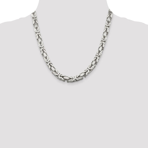 Sterling Silver 8.25mm Byzantine Chain-WBC-QBZ200-20