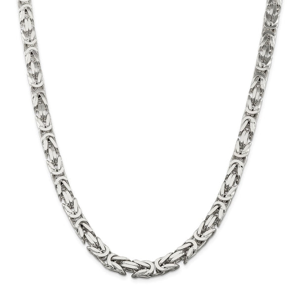 Sterling Silver 8.25mm Byzantine Chain-WBC-QBZ200-20