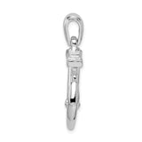 Sterling Silver Polished 3D Anchor w/Chain Pendant-WBC-QC10026