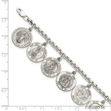 Sterling Silver 12 Saints Bracelet-WBC-QC4383