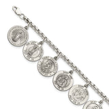 Sterling Silver 12 Saints Bracelet-WBC-QC4383