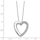 Sterling Silver CZ Heart Ash Holder 18in Necklace-WBC-QC9742-18