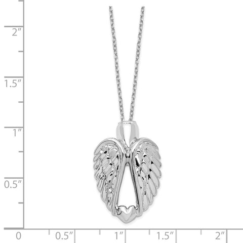 Sterling Silver Wings Ash Holder 18in Necklace-WBC-QC9743-18