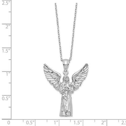 Sterling Silver Angel Ash Holder 18in Necklace-WBC-QC9744-18