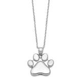 Sterling Silver Paw Print Ash Holder 18in Necklace-WBC-QC9745-18