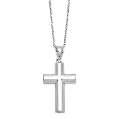 Sterling Silver Cross Ash Holder 18in Necklace-WBC-QC9746-18