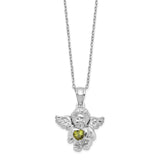 Sterling Silver CZ August Birthstone Angel Ash Holder 18in Necklace-WBC-QC9753AUG-18