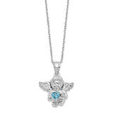 Sterling Silver CZ December Birthstone Angel Ash Holder 18in Necklace-WBC-QC9753DEC-18