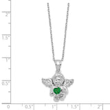 Sterling Silver CZ May Birthstone Angel Ash Holder 18in Necklace-WBC-QC9753MAY-18