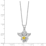 Sterling Silver CZ November Birthstone Angel Ash Holder 18in Necklace-WBC-QC9753NOV-18