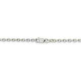 Sterling Silver 2.75mm Beveled Oval Cable Chain-WBC-QCA080-36