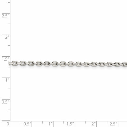 Sterling Silver 2.75mm Beveled Oval Cable Chain-WBC-QCA080-36