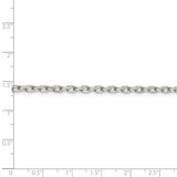 Sterling Silver 3.25mm Beveled Oval Cable Chain-WBC-QCA100-30