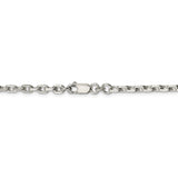 Sterling Silver 3.95mm Beveled Oval Cable Chain-WBC-QCA120-36