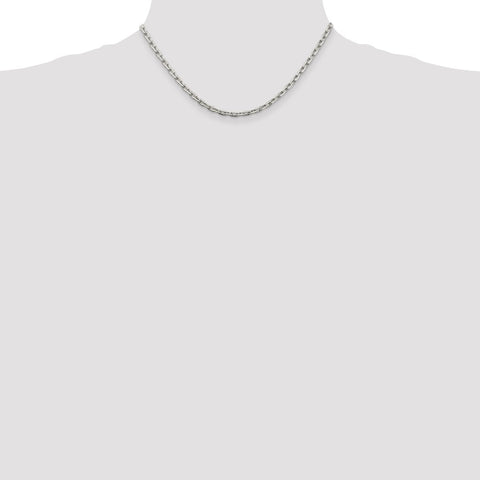 Sterling Silver 3.95mm Beveled Oval Cable Chain-WBC-QCA120-16