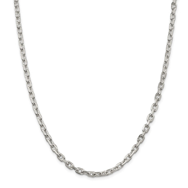 Sterling Silver 4.9mm Beveled Oval Cable Chain-WBC-QCA150-20