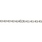 Sterling Silver 5.4mm Beveled Oval Cable Chain-WBC-QCA170-22