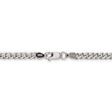 Sterling Silver Rhodium-plated 4.5mm Curb Chain-WBC-QCB120R-26