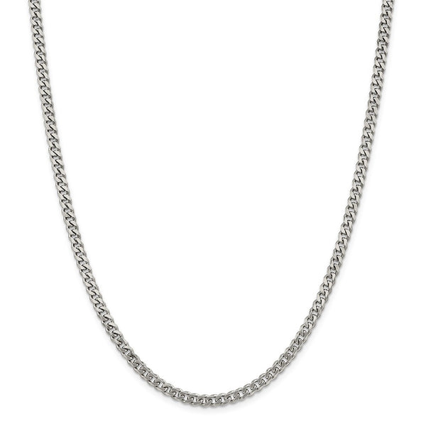 Sterling Silver Rhodium-plated 4.5mm Curb Chain-WBC-QCB120R-30