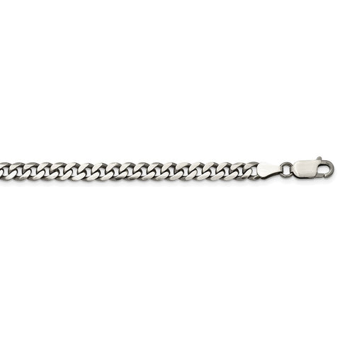 Sterling Silver Antiqued 6mm Curb Chain-WBC-QCB150A-24