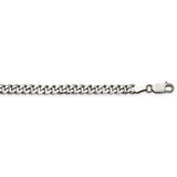 Sterling Silver Antiqued 6mm Curb Chain-WBC-QCB150A-26