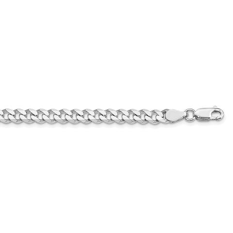 Sterling Silver Rhodium-plated 6mm Curb Chain-WBC-QCB150R-18