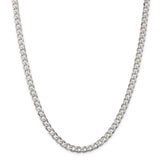 Sterling Silver Rhodium-plated 6mm Curb Chain-WBC-QCB150R-26