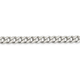 Sterling Silver Rhodium-plated 7mm Curb Chain-WBC-QCB180R-24