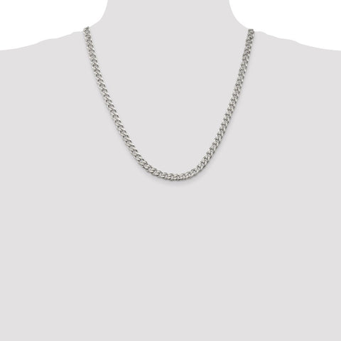 Sterling Silver 7mm Curb Chain-WBC-QCB180-22