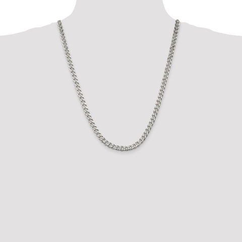Sterling Silver 7mm Curb Chain-WBC-QCB180-24