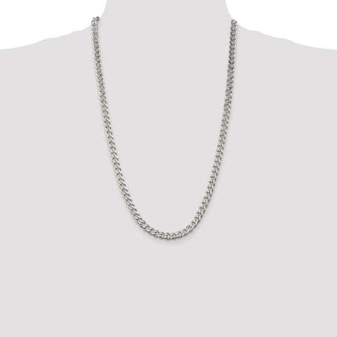 Sterling Silver 7mm Curb Chain-WBC-QCB180-26
