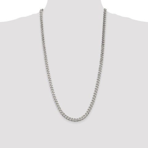 Sterling Silver 7mm Curb Chain-WBC-QCB180-28
