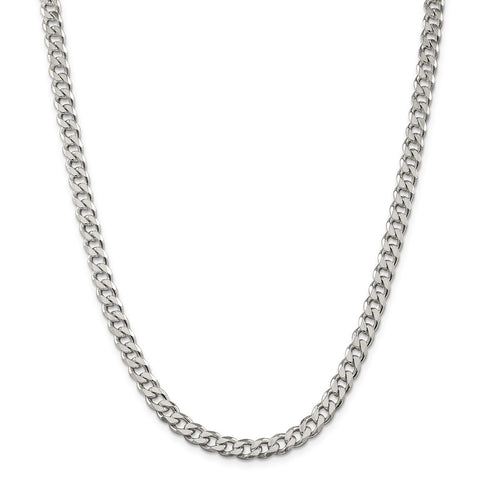 Sterling Silver 7mm Curb Chain-WBC-QCB180-30