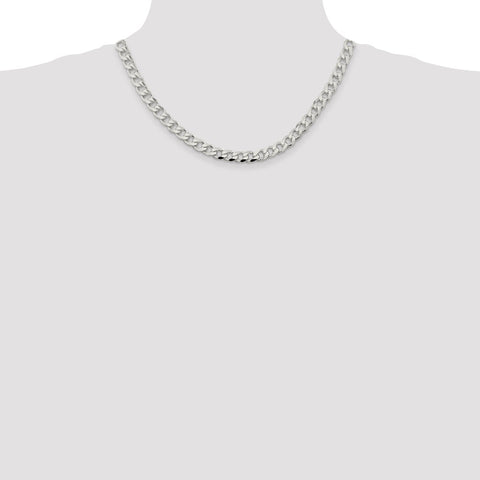 Sterling Silver 7.5mm Curb Chain-WBC-QCB200-18